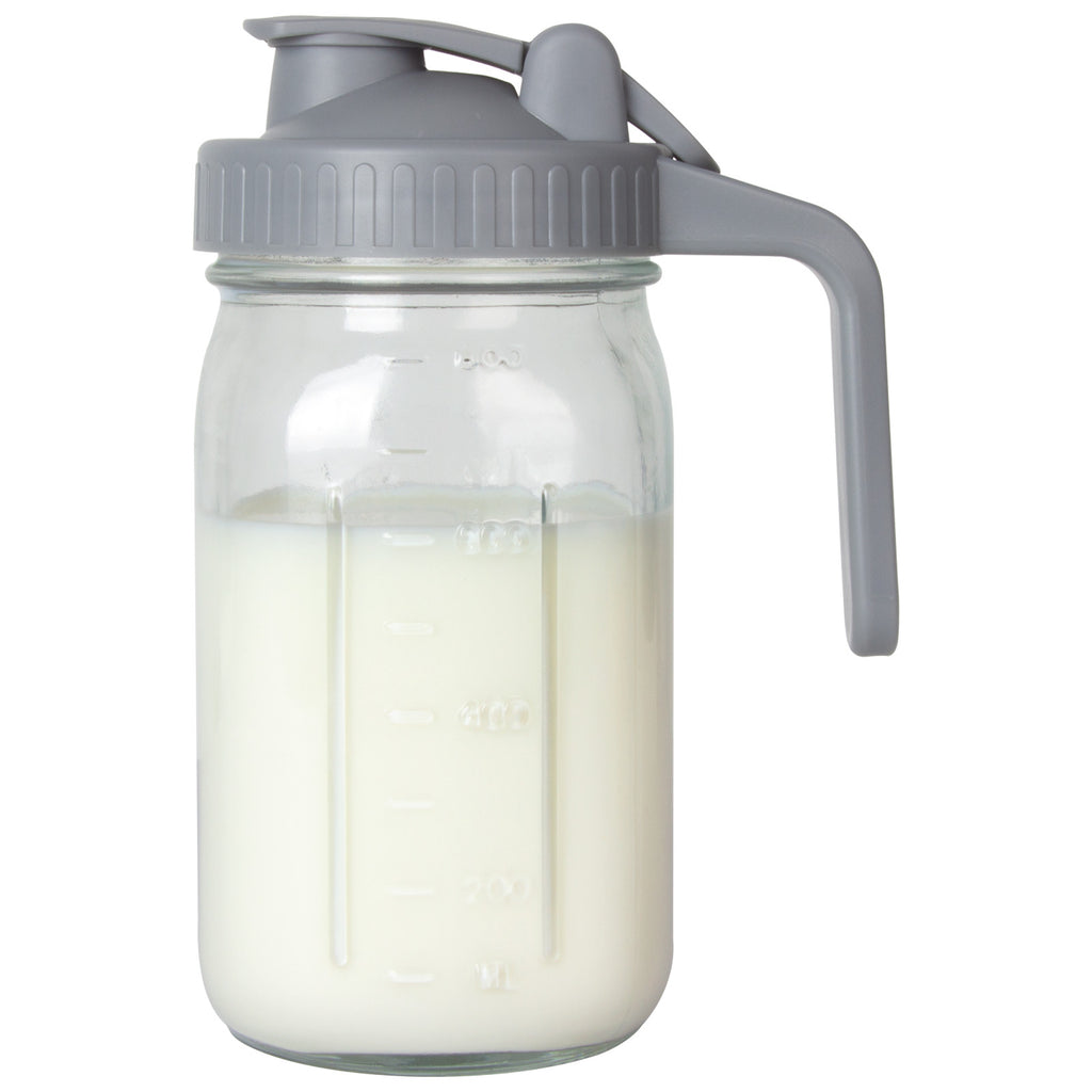OneDream Breast Milk Pitcher 32oz Glass Pitcher with Lid, Formula Pitcher Leakproof Drip-Free Spout, Wide Mouth  Mason Jar  Pitcher for Easy Pouring, Dishwasher Safe Breastmilk Storage Pitcher