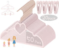 OneDream Pink Heart Velvet Baby Hangers - Toddler Hangers with Clips, Premium Velvet Strong and Durable Baby Clothes Hangers Without Slipping, Ultra Slim and Stackable Space Saving