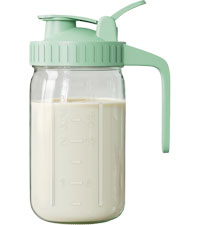 OneDream Breast Milk Pitcher 32oz Glass Pitcher with Lid, Formula Pitcher Leakproof Drip-Free Spout, Wide Mouth  Mason Jar  Pitcher for Easy Pouring, Dishwasher Safe Breastmilk Storage Pitcher