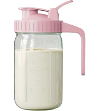 OneDream Breast Milk Pitcher 32oz Glass Pitcher with Lid, Formula Pitcher Leakproof Drip-Free Spout, Wide Mouth  Mason Jar  Pitcher for Easy Pouring, Dishwasher Safe Breastmilk Storage Pitcher
