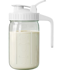 OneDream Breast Milk Pitcher 32oz Glass Pitcher with Lid, Formula Pitcher Leakproof Drip-Free Spout, Wide Mouth  Mason Jar  Pitcher for Easy Pouring, Dishwasher Safe Breastmilk Storage Pitcher