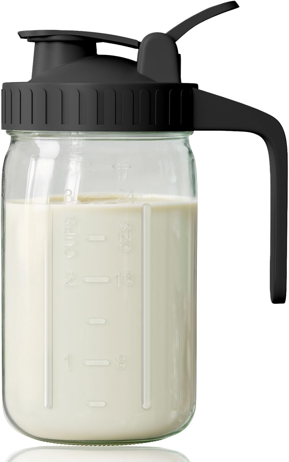 OneDream Breast Milk Pitcher 32oz Glass Pitcher with Lid, Formula Pitcher Leakproof Drip-Free Spout, Wide Mouth  Mason Jar  Pitcher for Easy Pouring, Dishwasher Safe Breastmilk Storage Pitcher